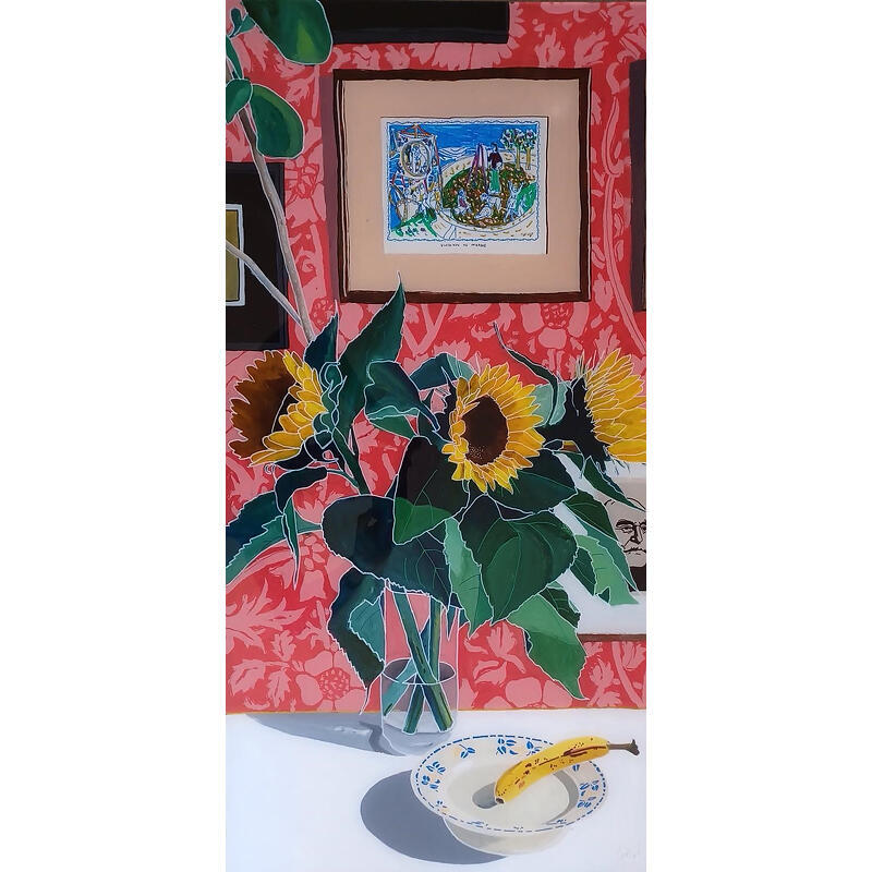 Painting Vincent appréciait de façon limitée le régime crétois by Auriol Philippe | Painting Figurative Acrylic, Plexiglass, Posca Still-life