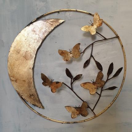 Sculpture circle de vie papillon 2 by Eres Nicolas | Sculpture Figurative Metal Animals