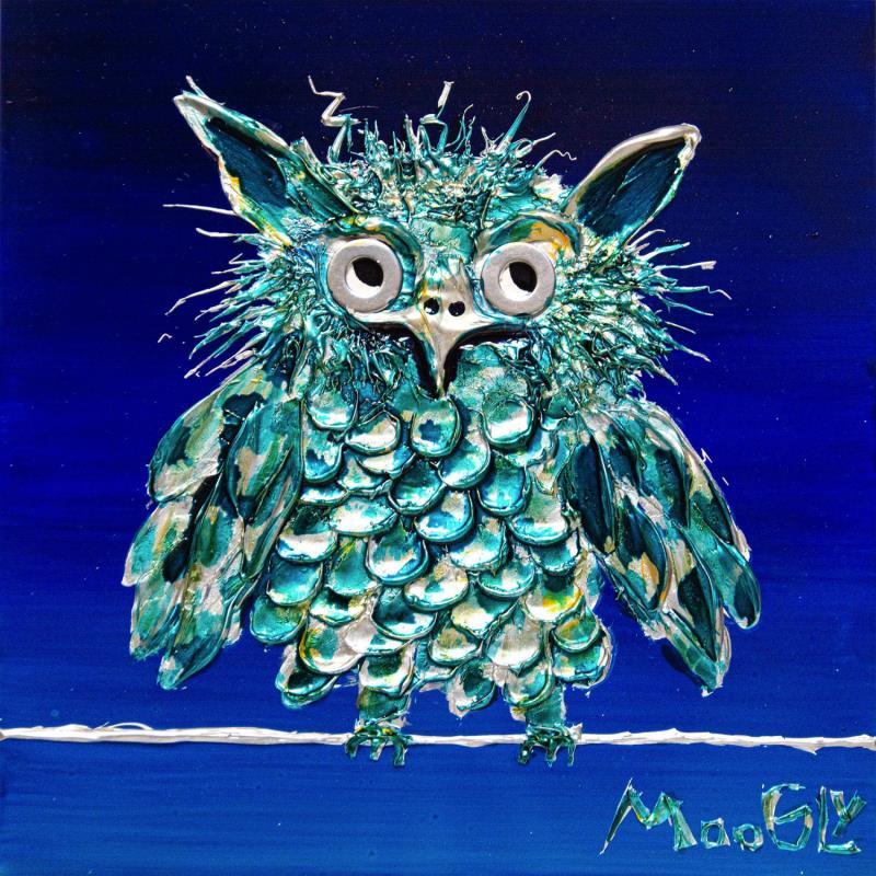 Pintura NOCTAMBULUS por Moogly | Pintura Arte bruto Animales Acrílico Resina Pigmentos