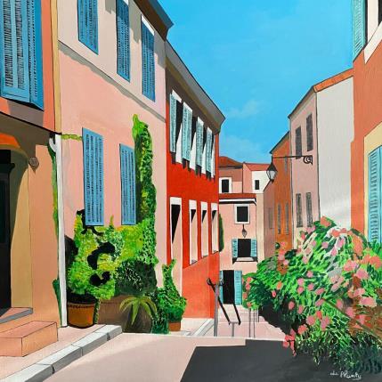 Pintura Le Panier Rose por Du Planty Anne | Pintura Figurativo Acrílico Arquitectura