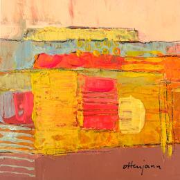 Peinture Chaleur silencieuse 1 par Ottenjann Andrea | Tableau Abstrait Acrylique Paysages