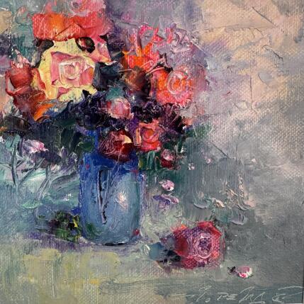 Painting ROSES FULL OF LOVE  by Petras Ivica | Painting Figurative Oil Landscapes, Pop icons