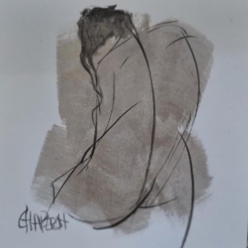 Painting Gris souris 1 by Chaperon Martine | Painting Figurative Nude Acrylic