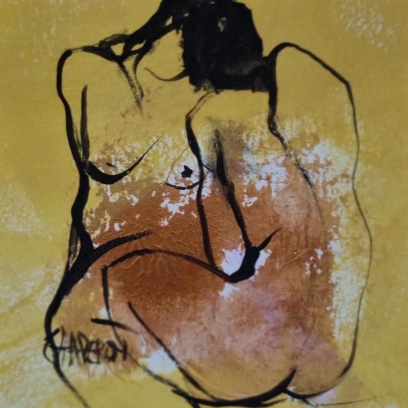 Peinture Soleil  1 par Chaperon Martine | Tableau Figuratif Nu Acrylique