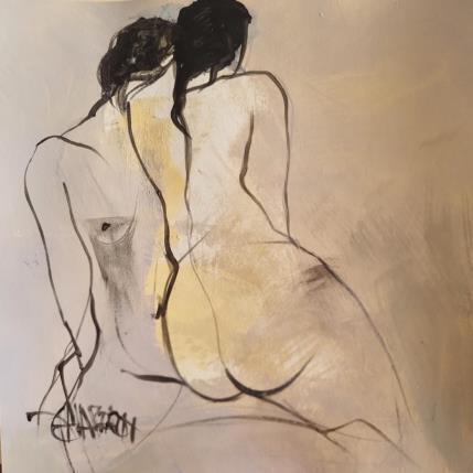 Painting Câlins 1 by Chaperon Martine | Painting Figurative Acrylic Nude, Pop icons