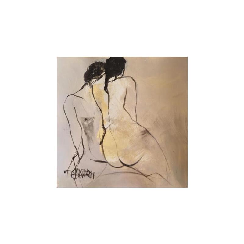 Painting Câlins 1 by Chaperon Martine | Painting Figurative Nude Acrylic