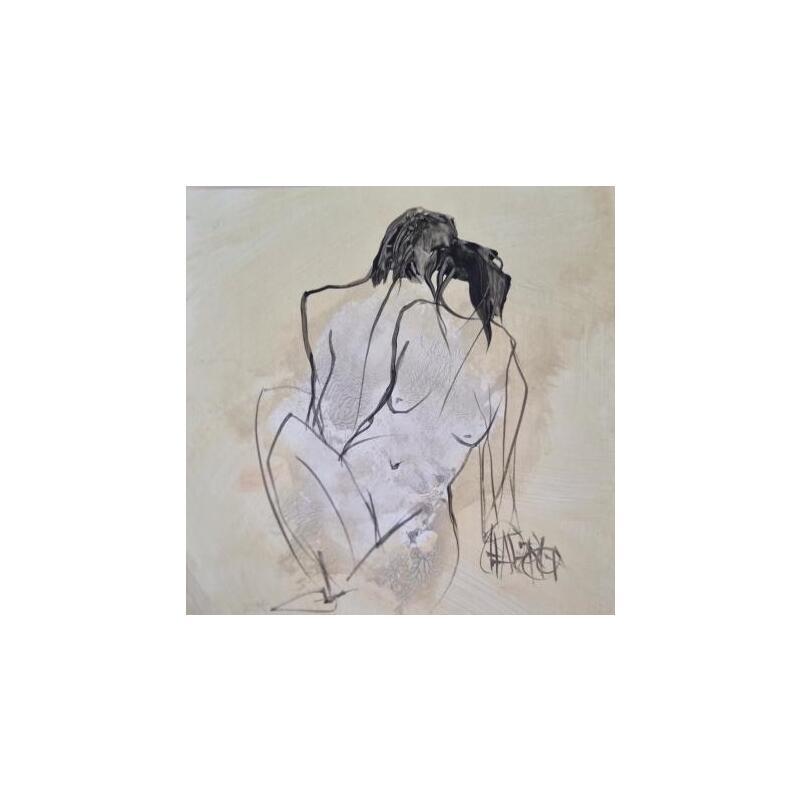 Painting Câlins 2 by Chaperon Martine | Painting Figurative Nude Acrylic