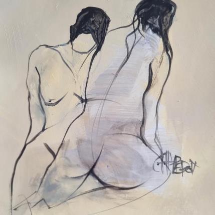 Gemälde Câlins 3 von Chaperon Martine | Gemälde Figurativ Acryl Akt, Pop-Ikonen