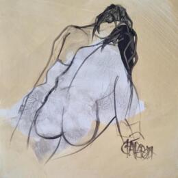 Painting Câlins 4 by Chaperon Martine | Painting Figurative Acrylic Nude, Pop icons