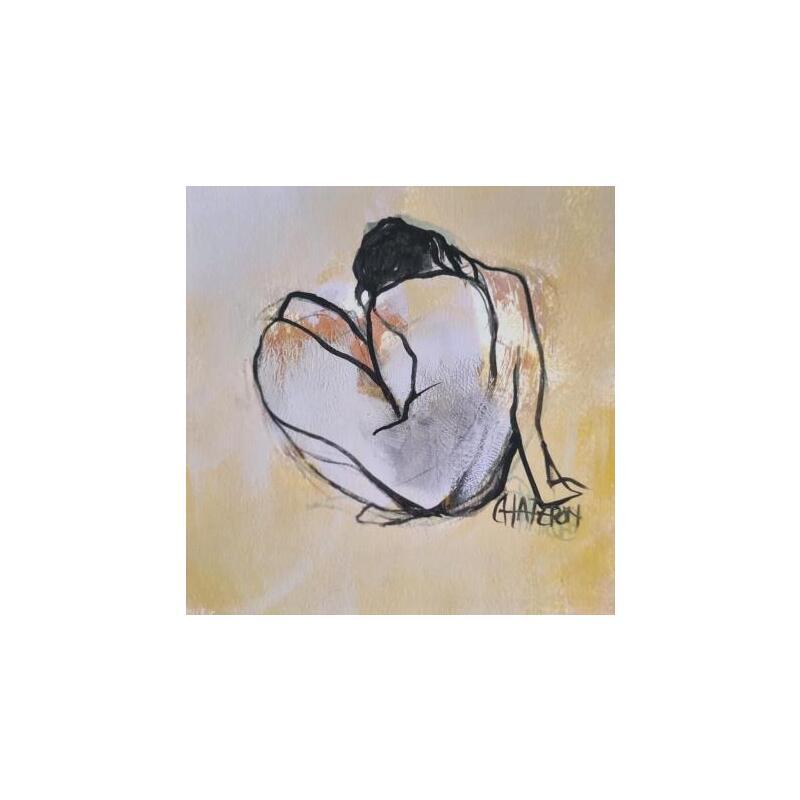 Peinture Réflexion par Chaperon Martine | Tableau Figuratif Nu Acrylique