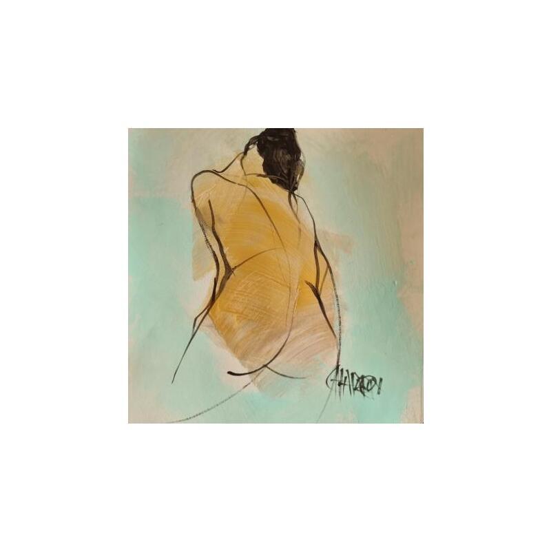 Painting Vert printemps 2 by Chaperon Martine | Painting Figurative Nude Acrylic