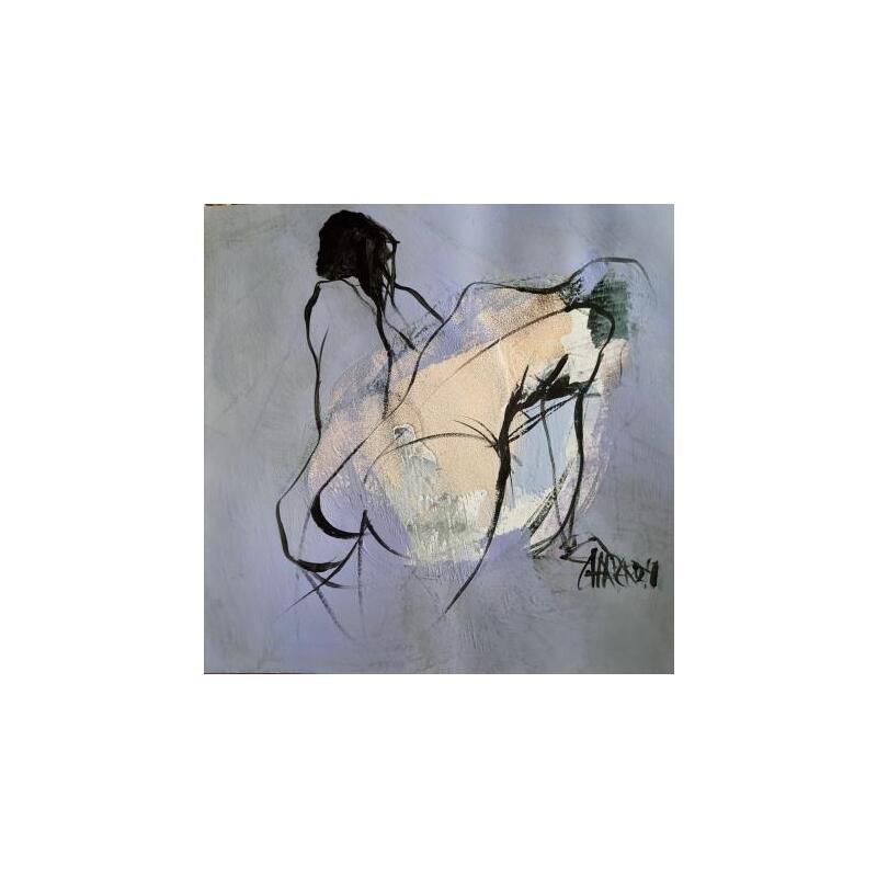 Peinture Azur par Chaperon Martine | Tableau Figuratif Nu Acrylique