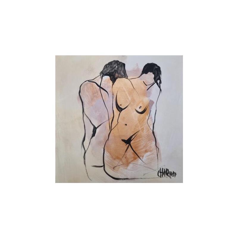 Painting Toi et moi by Chaperon Martine | Painting Figurative Nude Acrylic