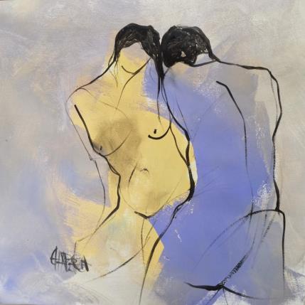 Painting Tendresse II by Chaperon Martine | Painting Figurative Acrylic Nude