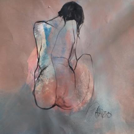 Painting Taupe by Chaperon Martine | Painting Figurative Acrylic Nude