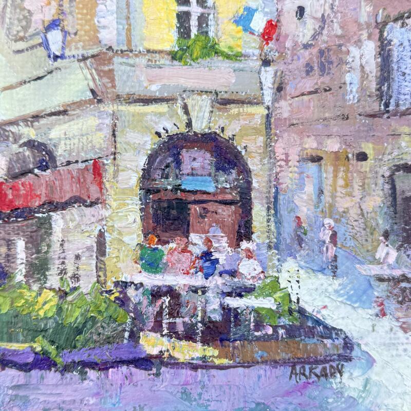 Painting Au cœur du Vieux Lyon by Arkady | Painting Figurative Oil