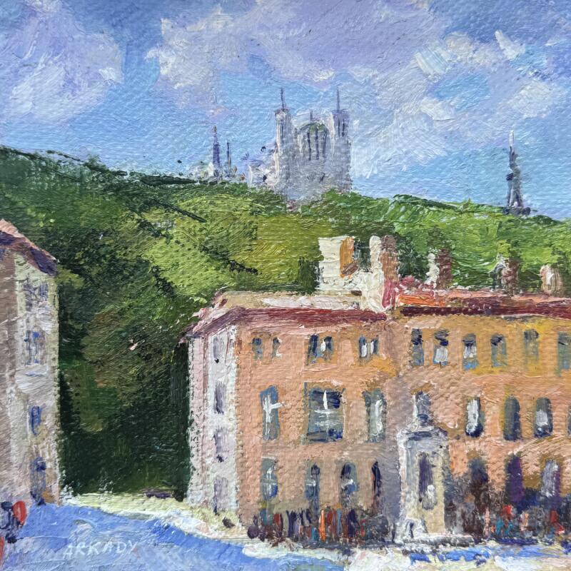 Painting Fourvière en veille by Arkady | Painting Figurative Oil