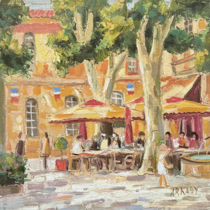 Peinture La place ensoleillée  par Arkady | Tableau Figuratif Huile