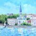 Painting Éclat d’été à Lyon by Arkady | Painting Figurative Oil