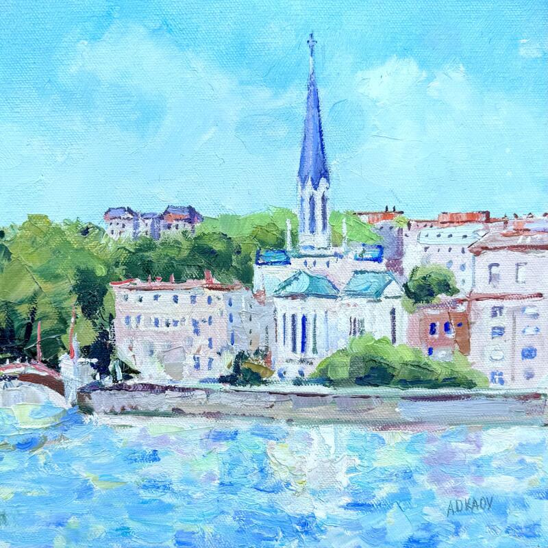 Painting Éclat d’été à Lyon by Arkady | Painting Figurative Oil