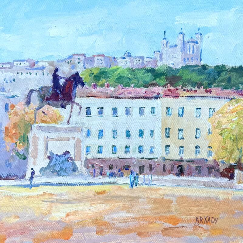 Pintura Bellecour en lumière por Arkady | Pintura Figurativo Aceite