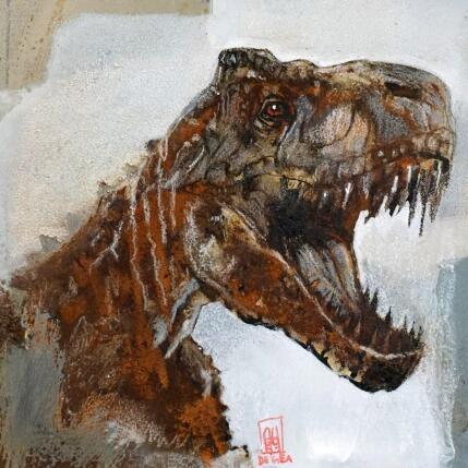 Peinture T-Rex par De Géa Olivier  | Tableau Figuratif Métal Animaux