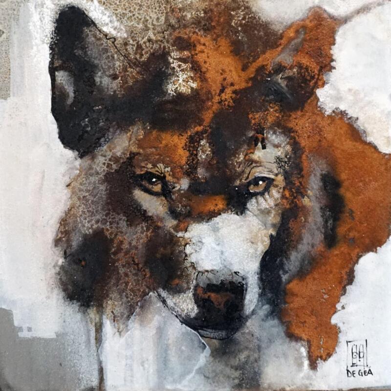 Peinture Wolf par De Géa Olivier  | Tableau Figuratif Animaux Métal