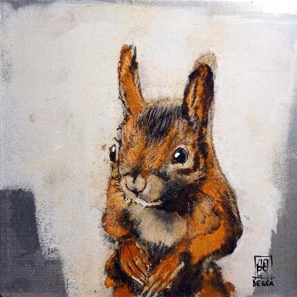 Peinture Un écureuil par De Géa Olivier  | Tableau Figuratif Métal Animaux