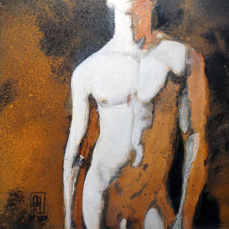 Peinture A travers la nuit par De Géa Olivier  | Tableau Figuratif Animaux Nu Métal