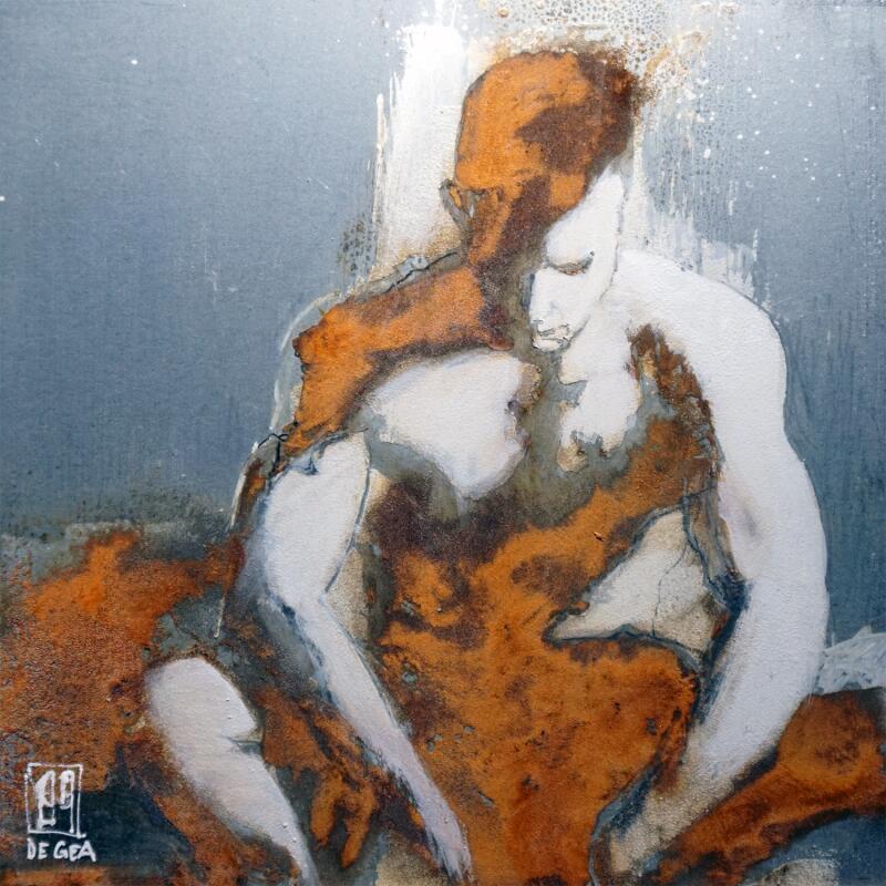 Peinture Entre deux soufles par De Géa Olivier  | Tableau Figuratif Nu Métal