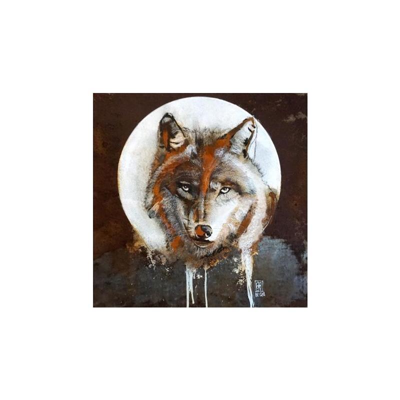 Peinture Sous la lune par De Géa Olivier  | Tableau Figuratif Nu Métal