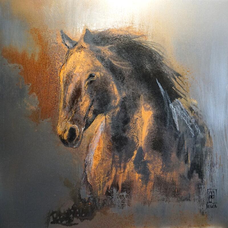 Peinture L'impétueux par De Géa Olivier  | Tableau Figuratif Animaux Métal