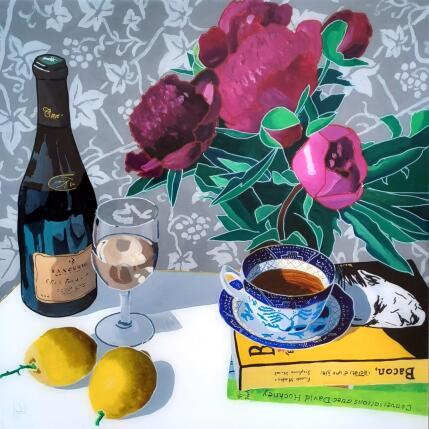 Peinture Au breakfast, Francis ne choisissait pas le thé par Auriol Philippe | Tableau Figuratif Acrylique, Plexiglas, Posca Natures mortes