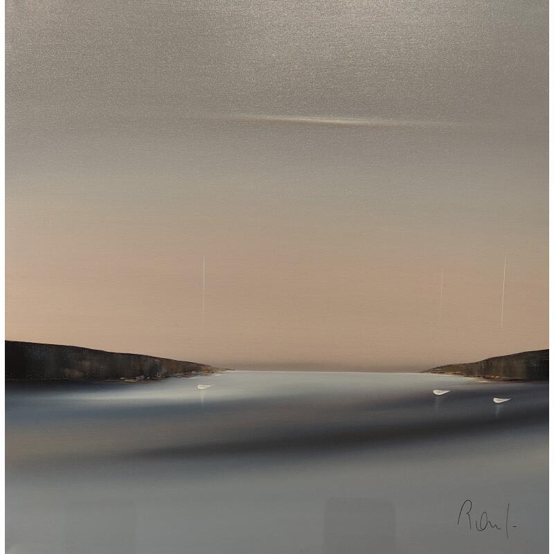 Pintura plénitude 76 por Roussel Marie-Ange et Fanny | Pintura Figurativo Marine Minimalista Aceite