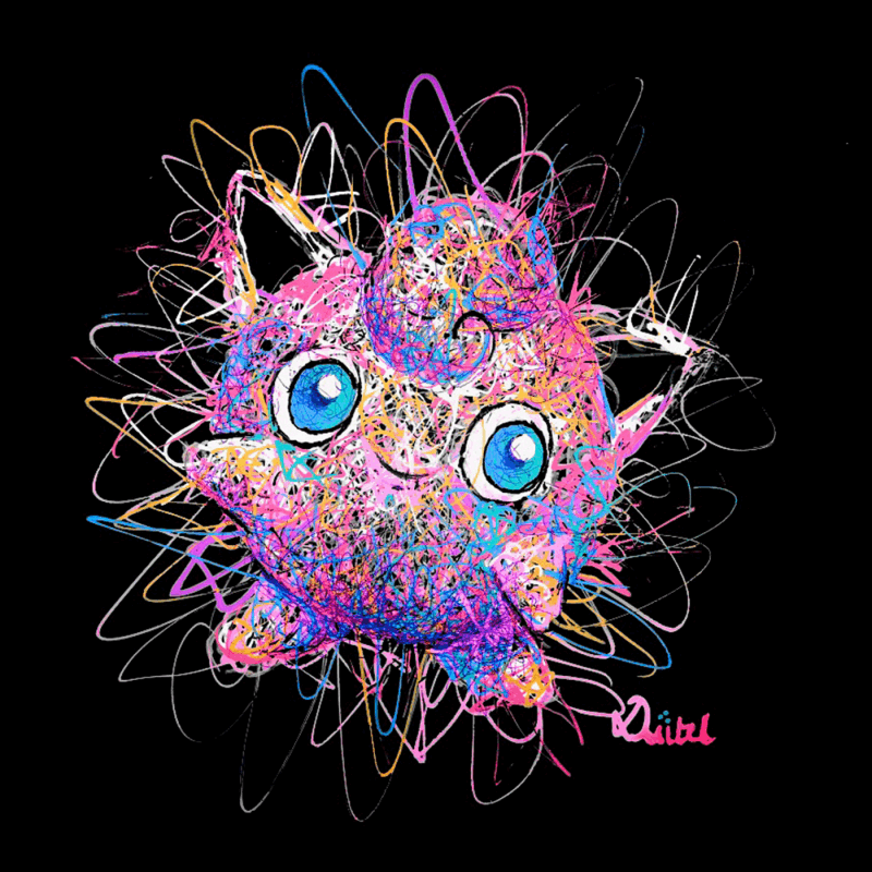 Pintura Instinct Pokemon (Rondoudou No.59) por Pauline Dutel | Pintura Pop art Iconos pop Posca