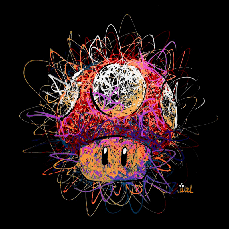 Painting Instinct Nintendo (Up #01)  by Pauline Dutel | Painting Pop-art Pop icons Posca Pastel