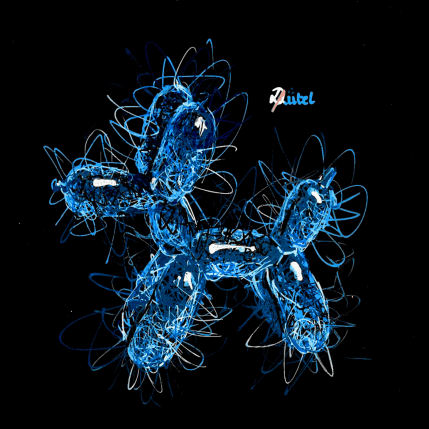 Peinture Instinct Koons (DOG #01) par Pauline Dutel | Tableau Pop-art Pastel, Posca Animaux