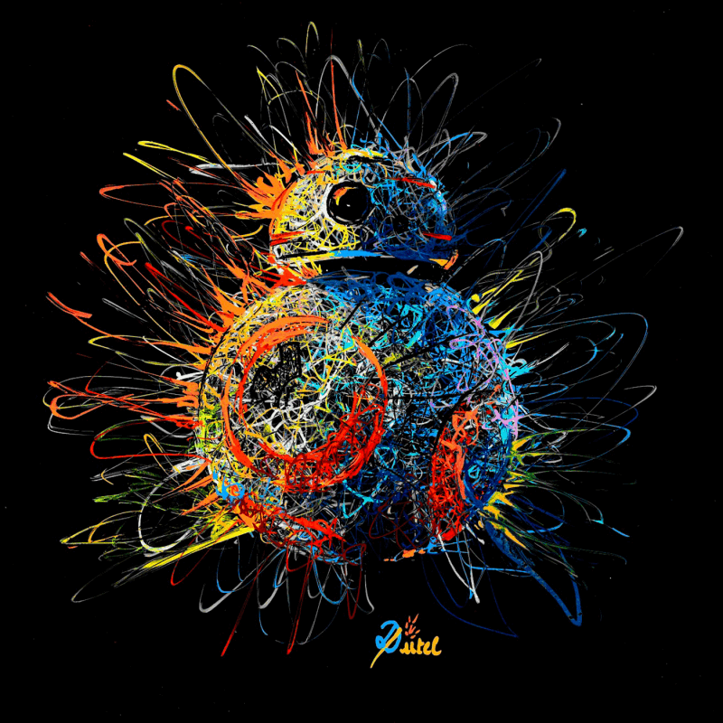 Painting Instinct Star Wars (BB-8 No.01) by Pauline Dutel | Painting Pop-art Pop icons Posca Pastel