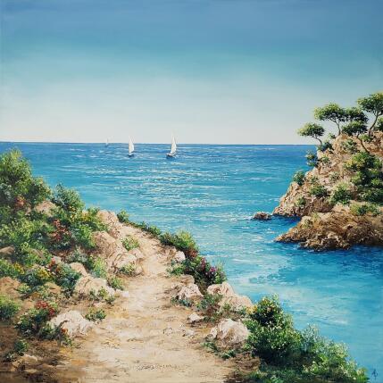 Peinture Le sentier du bonheur par Blandin Magali | Tableau Figuratif Huile Paysages