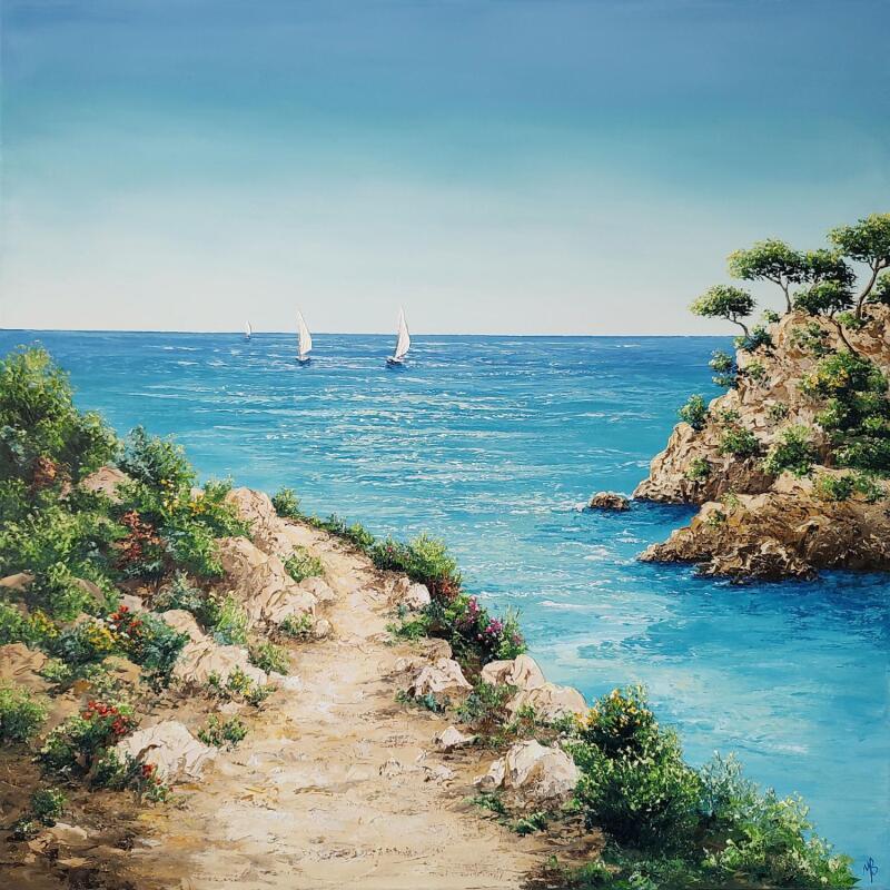 Painting Le sentier du bonheur by Blandin Magali | Painting Figurative Landscapes Oil