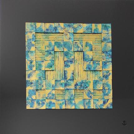 Painting Haumaka by Bauquel Véronique | Painting Abstract Acrylic, Gluing, Metal, Resin, Wood Minimalist