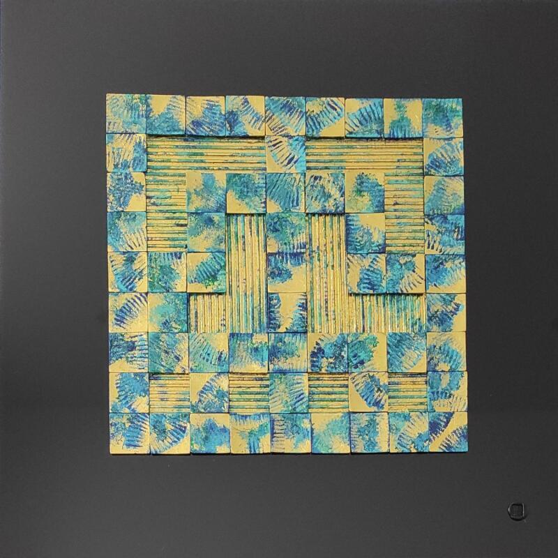 Painting Haumaka by Bauquel Véronique | Painting Abstract Minimalist Wood Metal Acrylic Gluing Resin