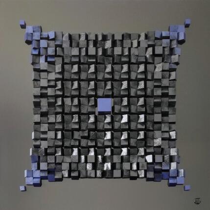 Peinture Night & Day par Bauquel Véronique | Tableau Abstrait Acrylique, Bois, Collage Minimaliste