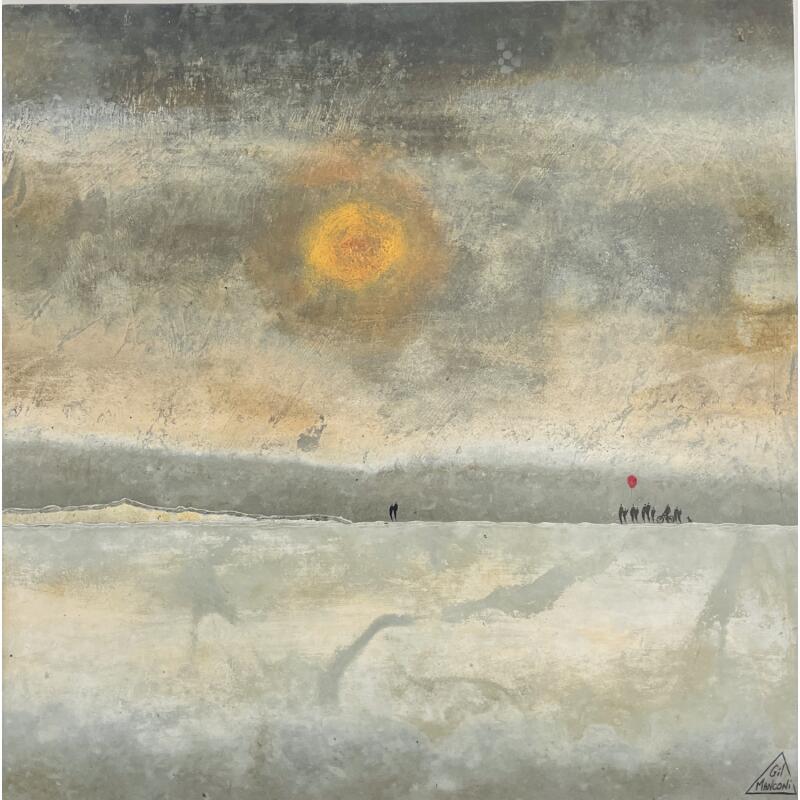 Painting CATALINA by Manconi Gil | Painting Subject matter Landscapes Metal Upcycling