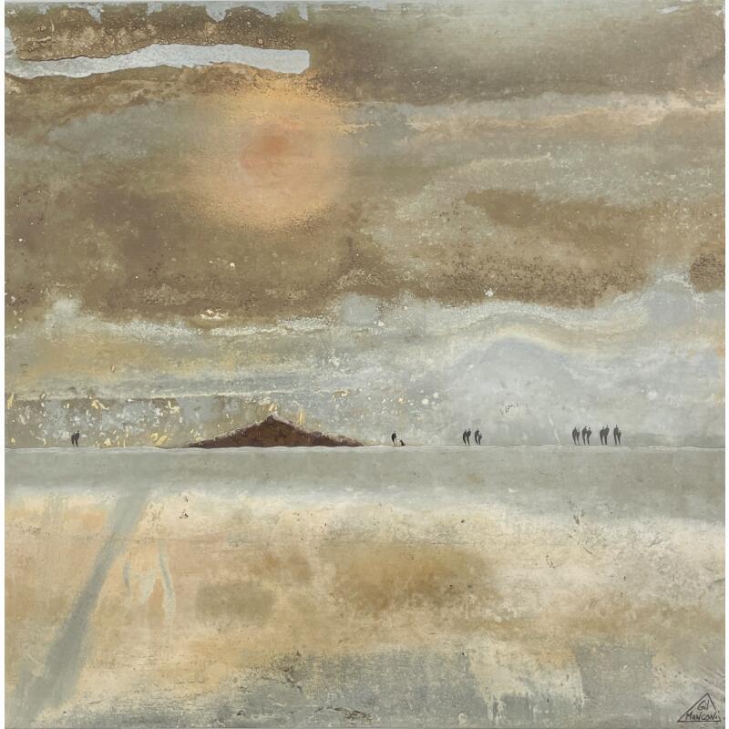 Painting CÉCILIE by Manconi Gil | Painting Subject matter Landscapes Metal Upcycling