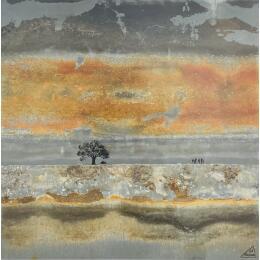 Painting CÉLÉNIE by Manconi Gil | Painting Subject matter Metal, Upcycling Landscapes