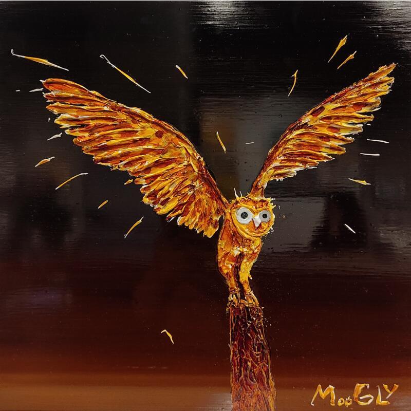 Peinture Équilibristus par Moogly | Tableau Art Singulier Animaux Acrylique Résine Pigments