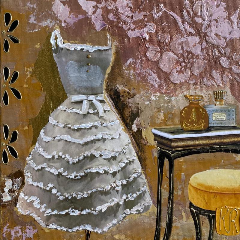 Painting Le joli mois de mai  by Romanelli Karine | Painting Figurative Mode Acrylic Gluing Posca Pastel Paper