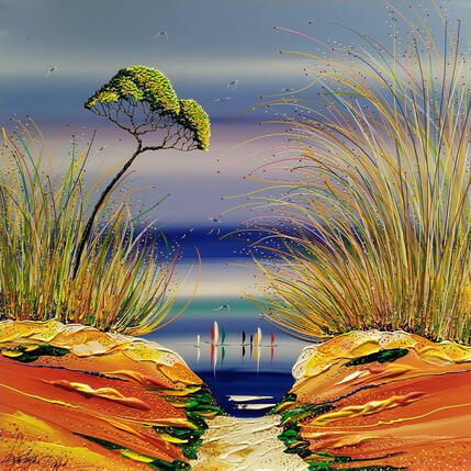 Pintura Le chemin du coeur por Fonteyne David | Pintura Figurativo Acrílico