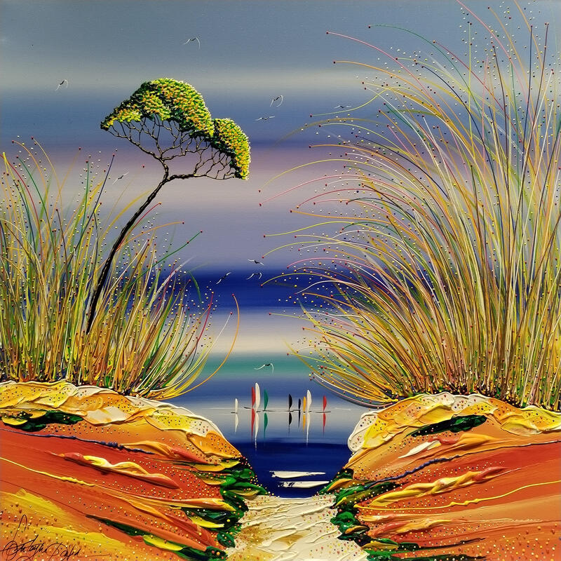 Pintura Le chemin du coeur por Fonteyne David | Pintura Figurativo Acrílico